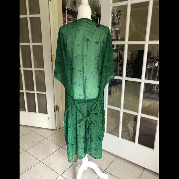 Restocked💥Emerald Green Printed Kimono Duster Coverup NEW - Picture 9 of 12
